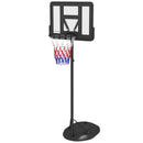 Canestro Basket ad Altezza Regolabile 216-277 cm con Base Riempibile in Acciaio e PE Nero-1