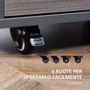 Comodino 2 Cassetti e Ruote con Piano Sollevabile 50x40x50 cm in Legno Grigio