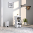 Scarpiera con 8 Contenitori Impilabili e Pieghevoli per 8 Paia di Scarpe Bianco  