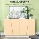 Mobile Multiuso 4 Ante 150x40x88 cm in Truciolato Bianco