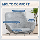 Sedia Moderna con Braccioli e Schienale Imbottiti 63x69x75 cm in Tessuto Effetto Lino Grigio  