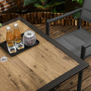 Tavolo da Giardino con Foro Centrale per Ombrellone 94Lx94Px71A cm in Acciaio Marrone