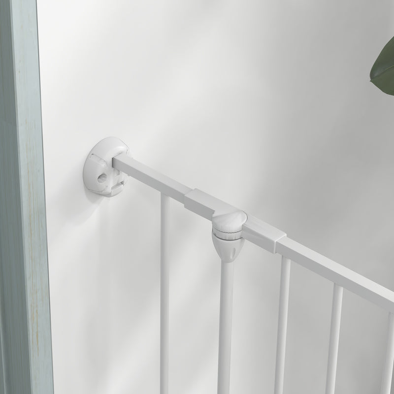 Cancelletto di Sicurezza per Animali Domestici 123x102x90 cm in Metallo e Plastica Bianco