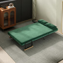 Divano Letto Singolo con Schienale Regolabile 102x73x81 cm in Tessuto Effetto Velluto Verde  