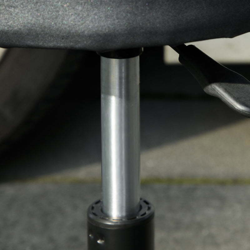 Sgabello da Officina con Ruote e Porta Attrezzi Ø40x25-48 cm Altezza Regolabile e Girevole Nero