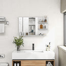 Specchiera Bagno a Parete 75x10x48 cm con 2 Mensole e 1 Ripiano Bianco