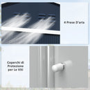 Casetta Box da Giardino Porta Attrezzi 277x195x192 cm con 2 Porte Scorrevoli Grigio Scuro  
