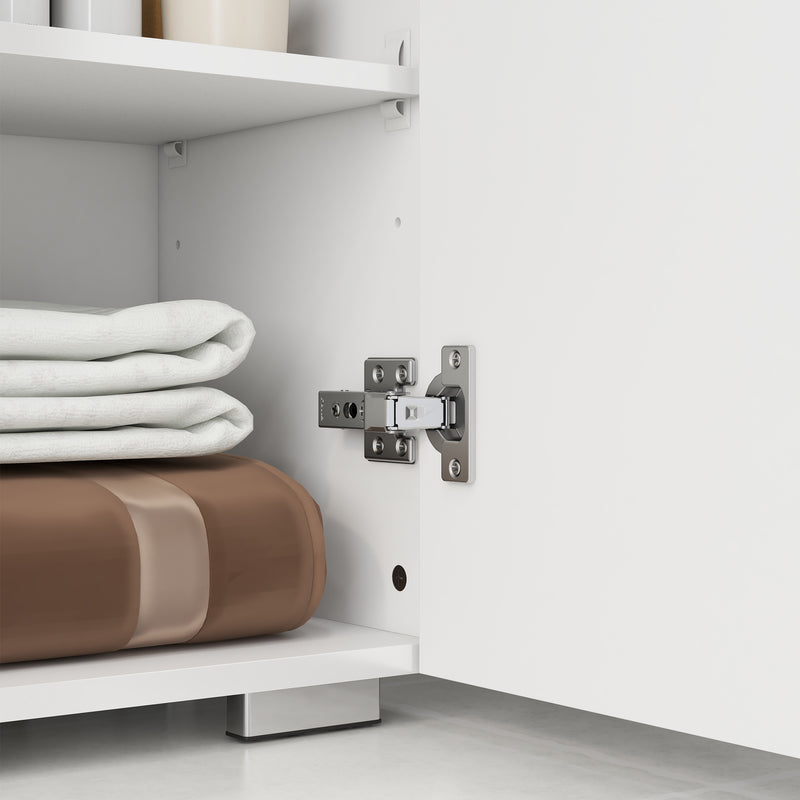 Mobiletto Bagno 1 Cassetto 1 Anta 37x32,5x79 cm in MDF Bianco