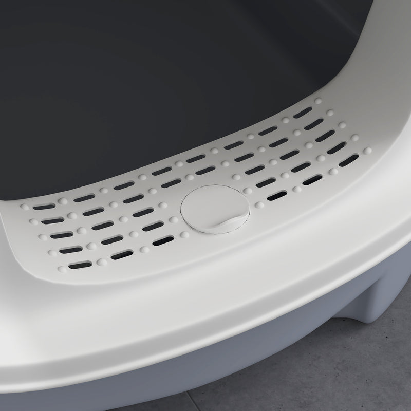 Lettiera per Gatti Chiusa 40,5x52,5x42,5 cm con 2 Porte e Vassoio Estraibile Grigio   