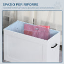 Ciotole per Cani Grandi Rialzate 60x30x41 cm in Acciaio Inox e MDF Bianco 