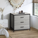 Cassettiera 3 Cassetti 80x48x78 cm in Legno e Acciaio Grigio Chiaro