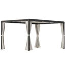 Pergola da Giardino 3x3m con Tende in Alluminio e Acciaio Beige