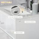 Mobiletto Bagno 2 Cassetti 61x37x88 cm con Lavabo in Ceramica Bianco