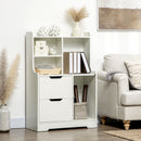 Mobile Dispensa 2 Cassetti e Ripiani 73x35x110 cm in MDF Bianco