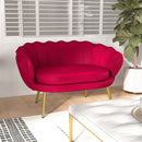 Divano 2 Posti 130x77x77 cm in Velluto Rosso Scuro  