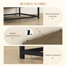 Credenza Mobile Basso Multiuso 80x40x78 cm in Legno e Acciaio Marrone e Nero  