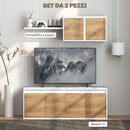 Parete Attrezzata Mobile TV fino a 50"" e Pensile 120x41x43,3 cm Bianco e color Legno  