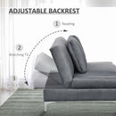 Divano Letto Matrimoniale 190x102x82 cm in Poliestere e Metallo Grigio