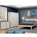 Mobiletto con cassettiera design provenzale 80x85 cm 80x40,5x85 cm in legno bianco/noce-4