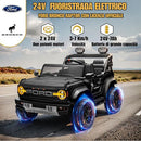 Macchina Elettrica per Bambini 24V Licenza Ford Bronco Raptor 2 Posti con Telecomando Nero
