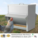 Mangiatoia per Galline 41x45x46 cm 2 Lati Capienza 30kg in Acciaio Zincato  
