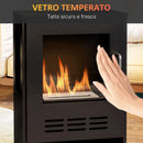 Camino a Bioetanolo da Pavimento Autoportante con Bruciatore da 0,9L 44x28x68 cm Nero  