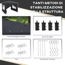 Gazebo Pieghevole 3x3m in Metallo Grigio