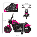 Moto Elettrica per Bambini 6V con Rotelle Rosa e Nero