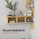 Mensola da Parete 80x20x128,5 cm Ripiani Aperti in MDF Rovere