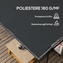 Gazebo Pergola Addossata Inclinata con Chiusure a Strappo 238x238x235-194 cm Grigio Scuro    