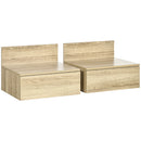 Set 2 Comodini Sospesi 43x36,5x30,5 cm in Truciolato Naturale