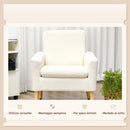 Poltrona per Salotto in Tessuto Teddy 75x78x81 cm Bianco Crema   