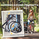 Rimorchio Bicicletta per Bambini e Passeggino 2 in 1 con Cintura Tasche e Bandierina Blu   