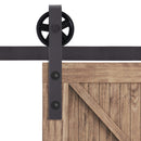 Binario per Porte Scorrevoli 183x4x0,6 cm con Kit di Accessori Nero