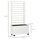 Fioriera da Esterno 76x30x155 cm con Grigliato per Rampicanti in Legno Bianco