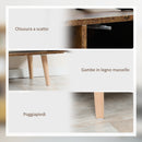 Mobile Porta TV fino a 55" 110x40x50 cm con Vano Aperto e Armadietto in Legno Marrone