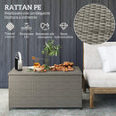 Baule da Esterno 102x52x52 cm Capacità 184L Rivestimento Interno Impermeabile Effetto Rattan Grigio  