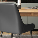 Set 4 Sedie Trapuntate a Diamante 49x60x89 cm Imbottite in Pelle PU Nero 