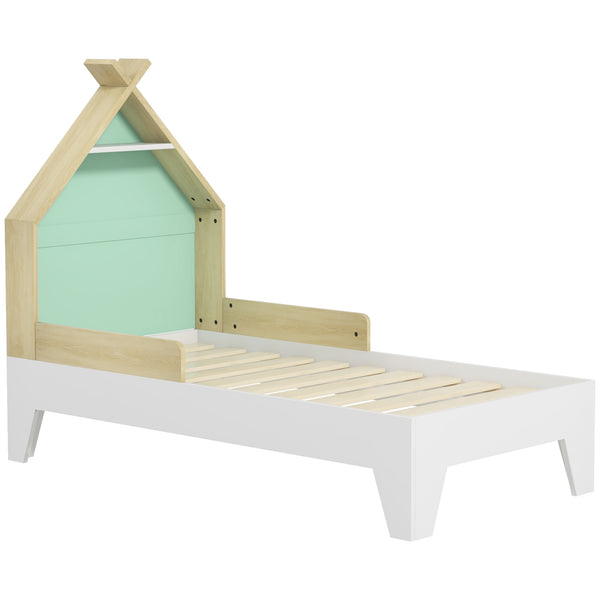Struttura Letto Singolo per Bambini 144x74x110 cm Casetta con Sponde in Legno Verde prezzo
