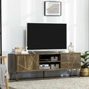 Mobile TV 150x39x50,8 cm Max 55” in Legno e Acciaio Legno e Oro