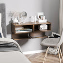 Set 2 Comodini Sospesi 40x29,5x33,5 cm in MDF Marroni