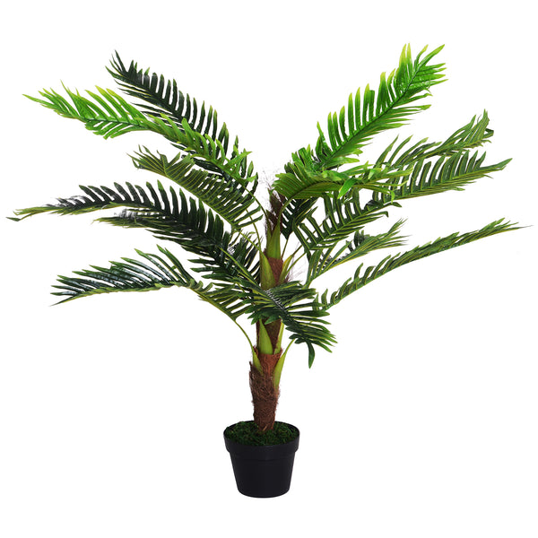Pianta Artificiale Palma Cycas da Interno e Esterno H123 cm con Vaso Verde acquista