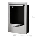 Camino a Bioetanolo da Incasso Capacità 0,9L 48x18x59 cm in Acciaio Argento 