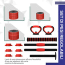 Set Pesi da Palestra 4 in 1 da 20kg Convertibile in Kettlebell Manubri Bilanciere Rosso    
