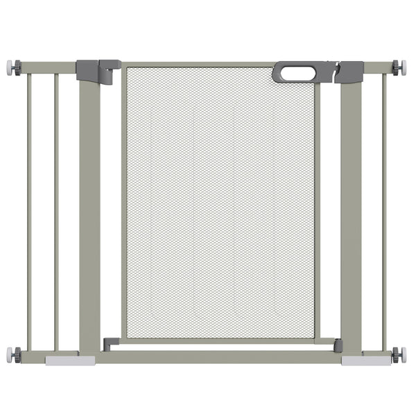 Cancelletto di Sicurezza per Cani Estensibile con Chiusura Automatica 75-103x76 cm Grigio acquista