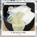 Cesto Portabiancheria Pieghevole con Manici 88L Ø56x35.5 cm in Cotone Naturale Nero 