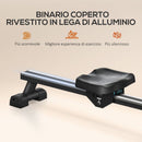 Vogatore ad Acqua Pieghevole 6 Livelli di Resistenza 190x50x65 cm Nero e Rosso  