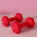 Set 2 Manubri Palestra 4 kg Pesi esagonali per Allenamento Rosso