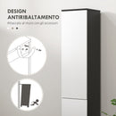 Mobile a Colonna da Bagno Salvaspazio con 2 Armadietti e Cassetto 30x28x180 cm Nero e Bianco 