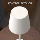 Lampada da Tavolo Portatile Ø11,2x36,5 cm in Acrilico e Metallo Bianco